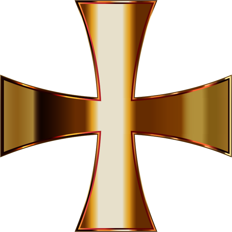 Gold Maltese Cross Enhanced Contrast No Background