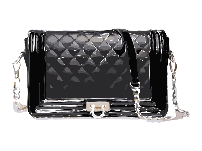 Black Bag with Strap and Clasp