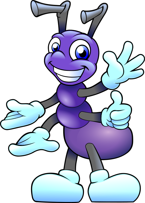 Friendly purple ant