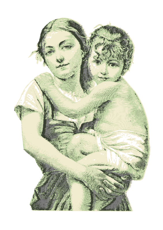 Vintage woman with child 01
