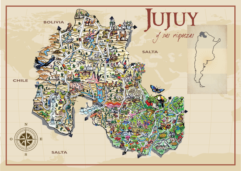 jujuy turismo map art