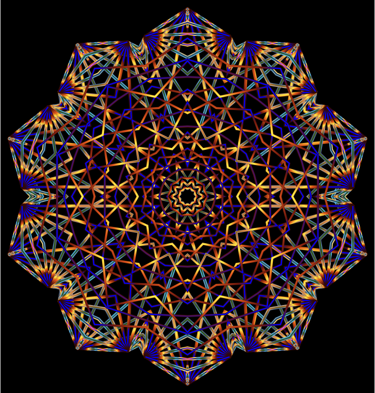 Prismatic Mandala Line Art