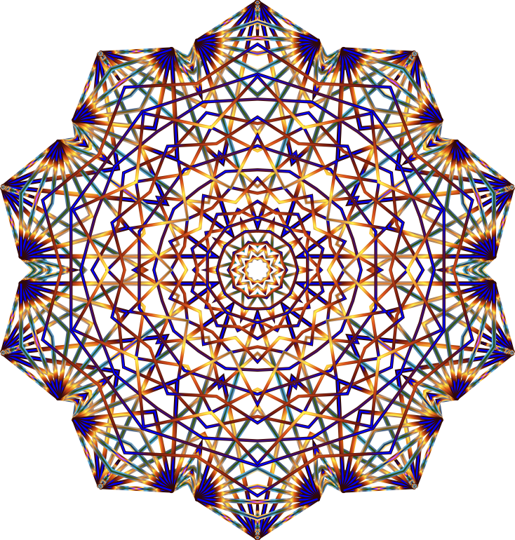 Prismatic Mandala Line Art No Background