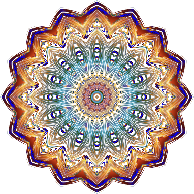 Prismatic Mandala Line Art 9 No Background