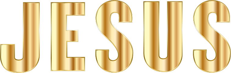 Gold Jesus Typography - Openclipart