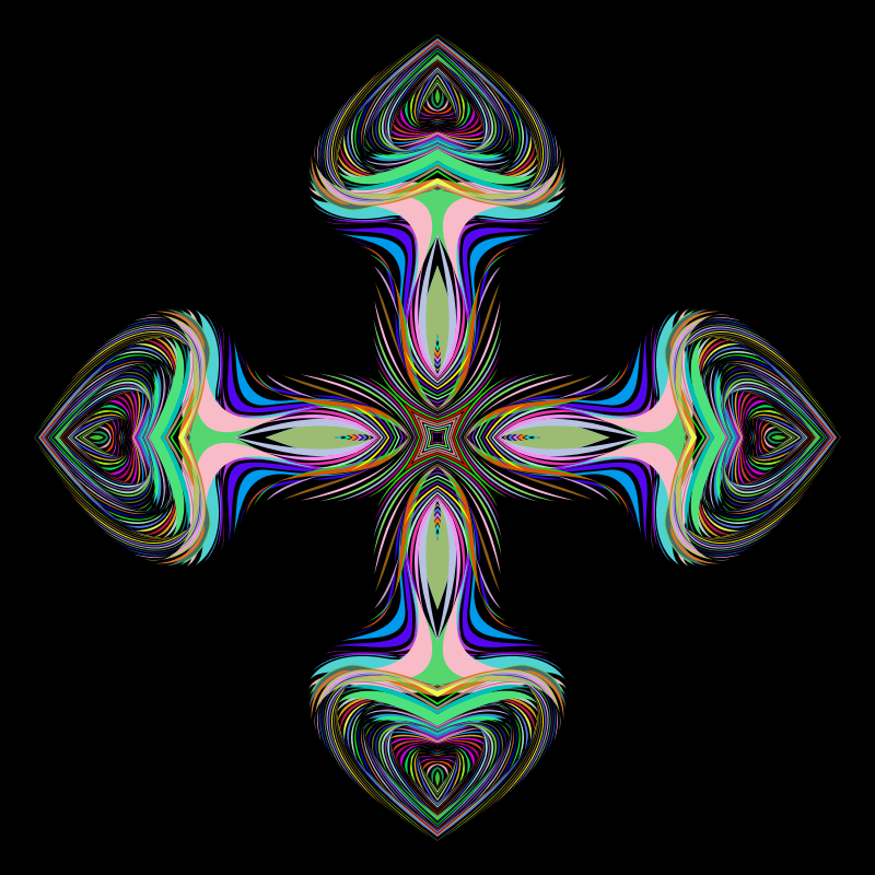 Prismatic Hearts Cross