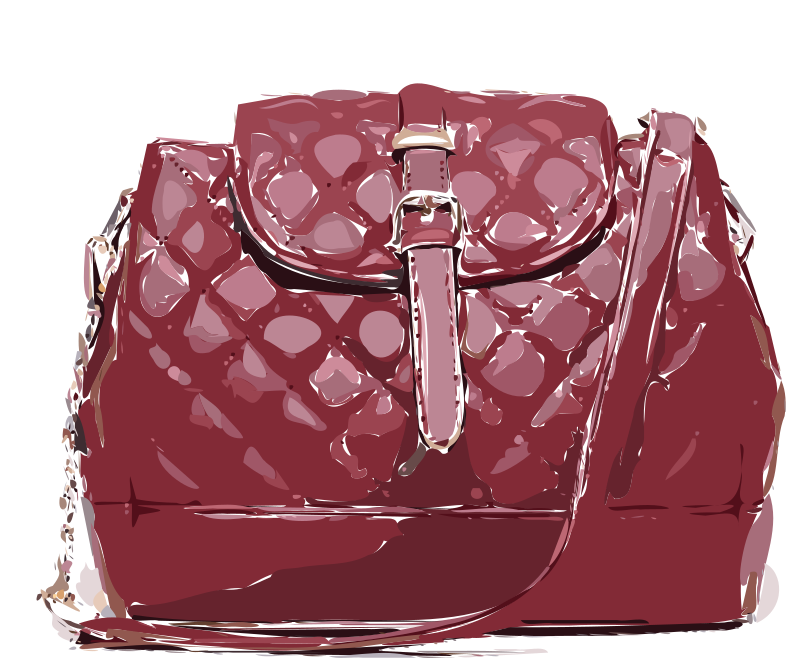 Red Patterned Leather Bag