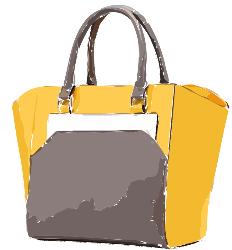 Yellow Tan Leather Leather Bag - Openclipart