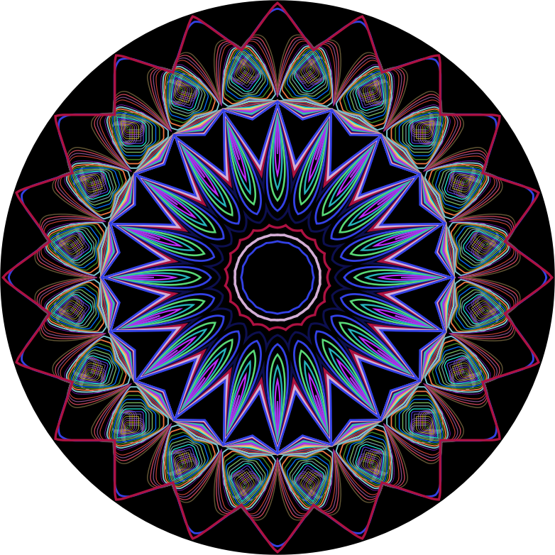 Prismatic Mandala Line Art Design 3