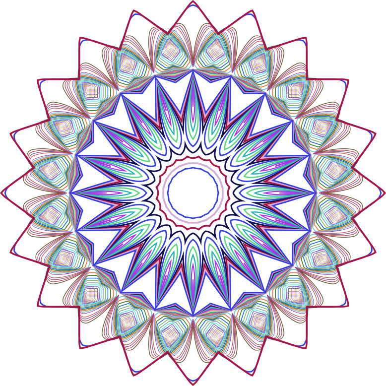 Prismatic Mandala Line Art Design 3 No Background