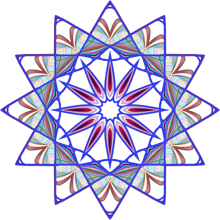 Prismatic Mandala Line Art Design 5 No Background