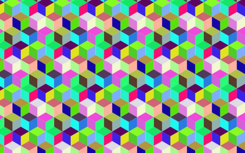 Seamless Prismatic Isometric Cubes Pattern