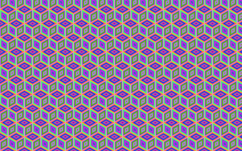 Seamless Prismatic Isometric Cube Pattern