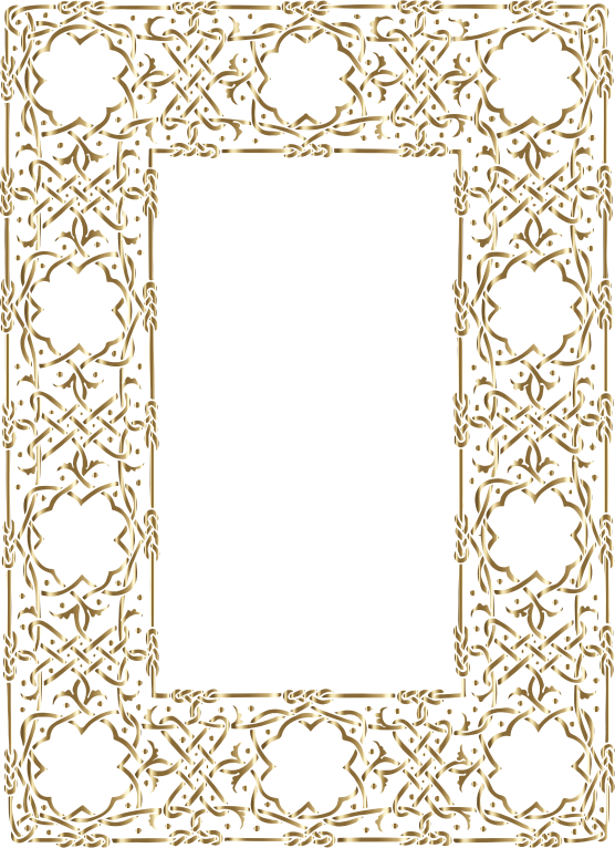 Gold Ornate Geometric Frame No Background - Openclipart