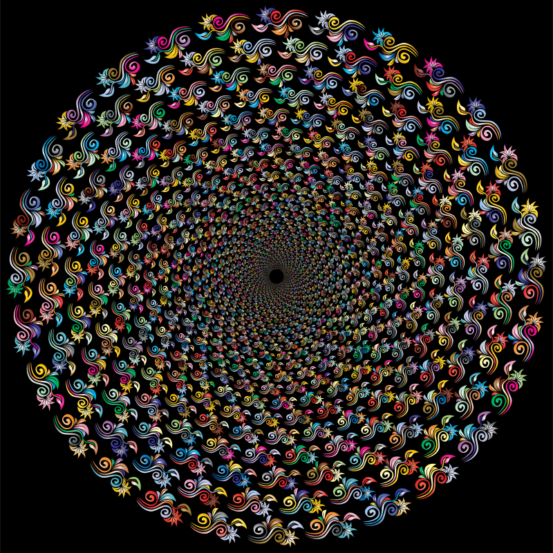 Prismatic Floral Motif Silhouette Vortex 2