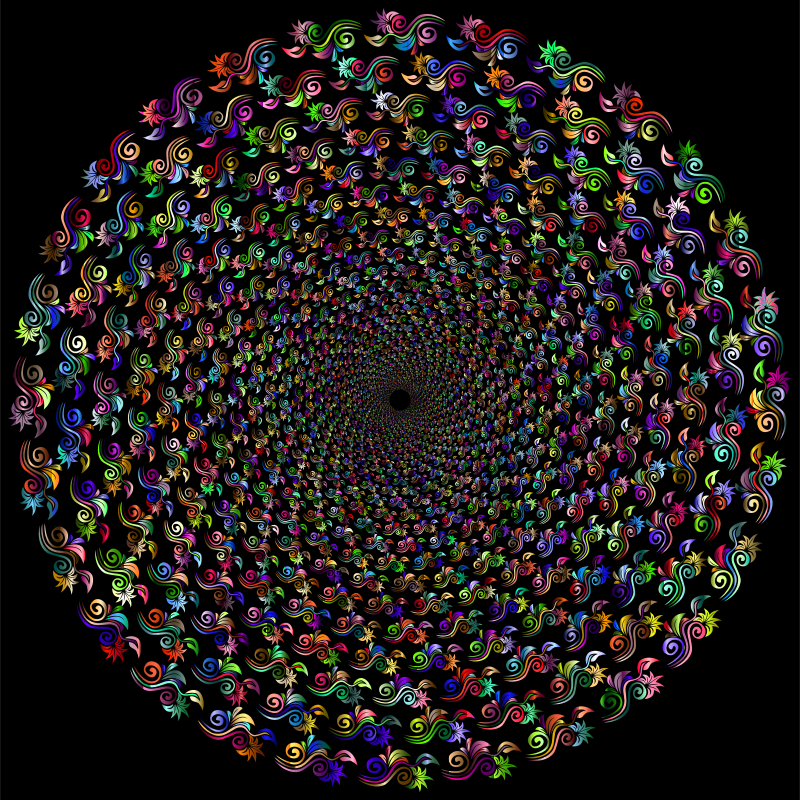 Prismatic Floral Motif Silhouette Vortex 3