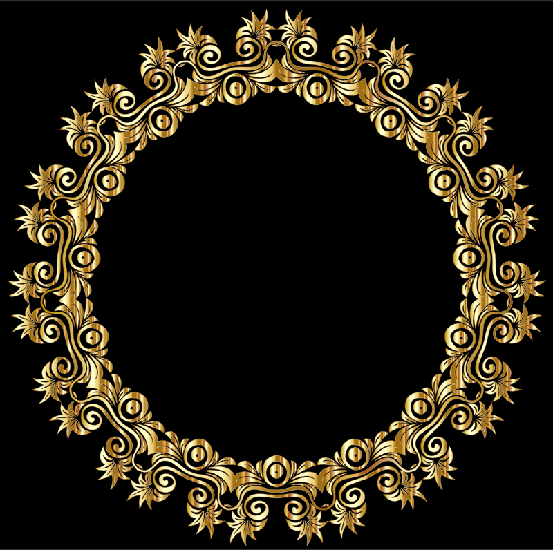 Gold Floral Flourish Motif Frame