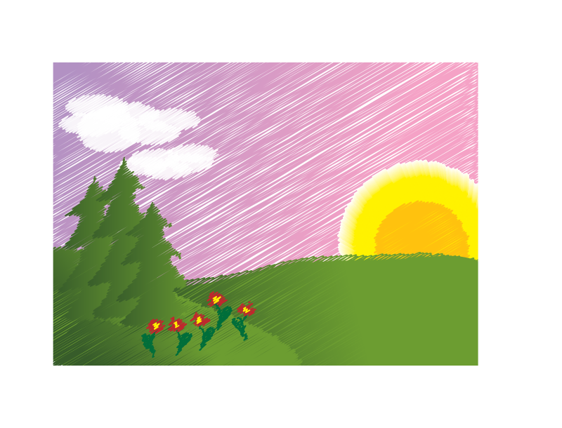 Sunset Illustrator Scribble