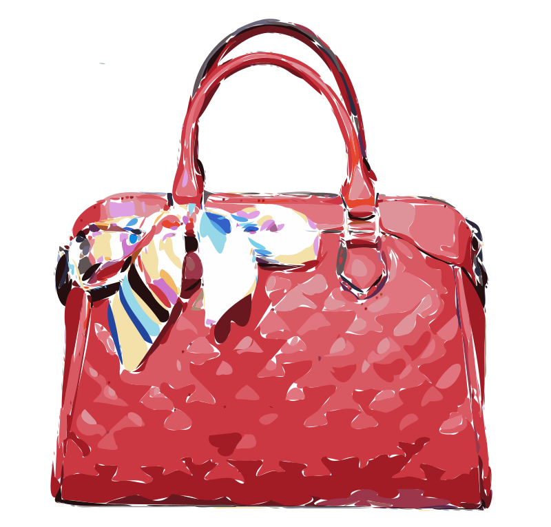 Red Leather Bag with Ribbon
