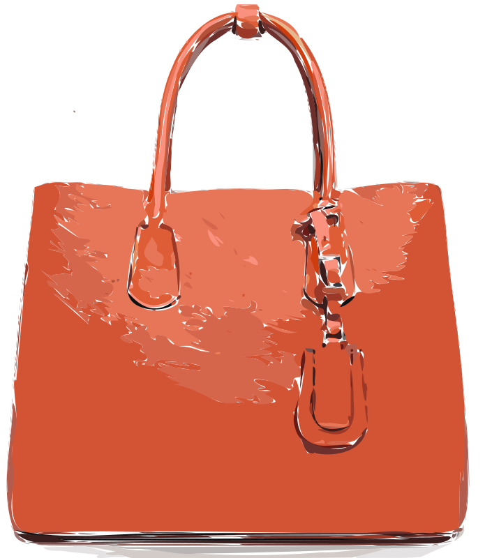 Orange Flat Leather Bag