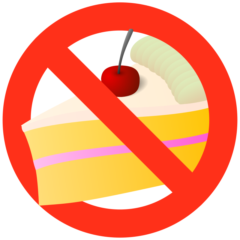 No cake sign