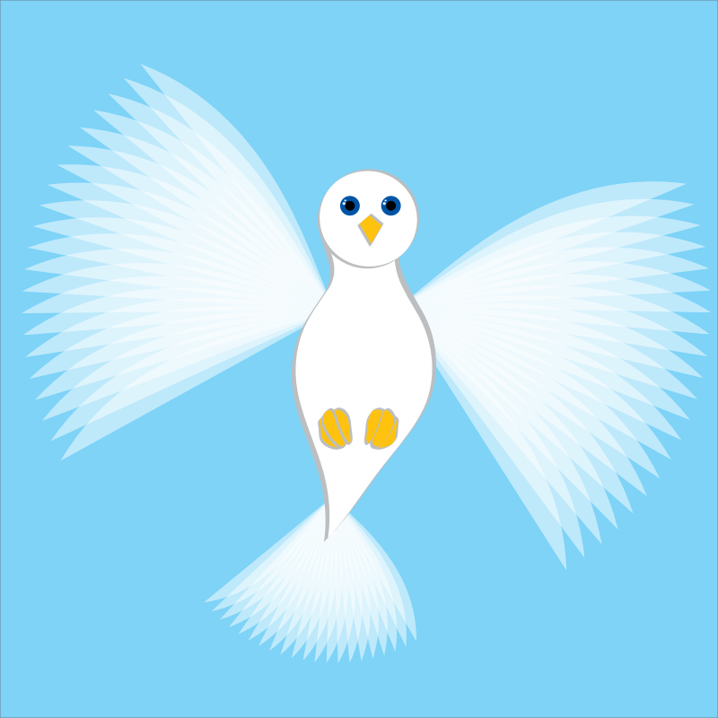 Flying Dove Blue background