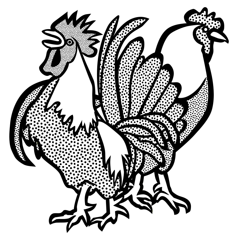 cocks - lineart