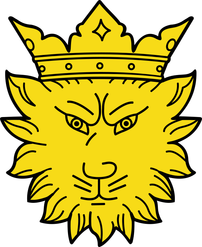 Leopard head with crown