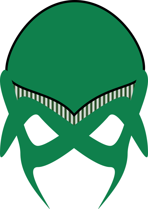 green alien mask