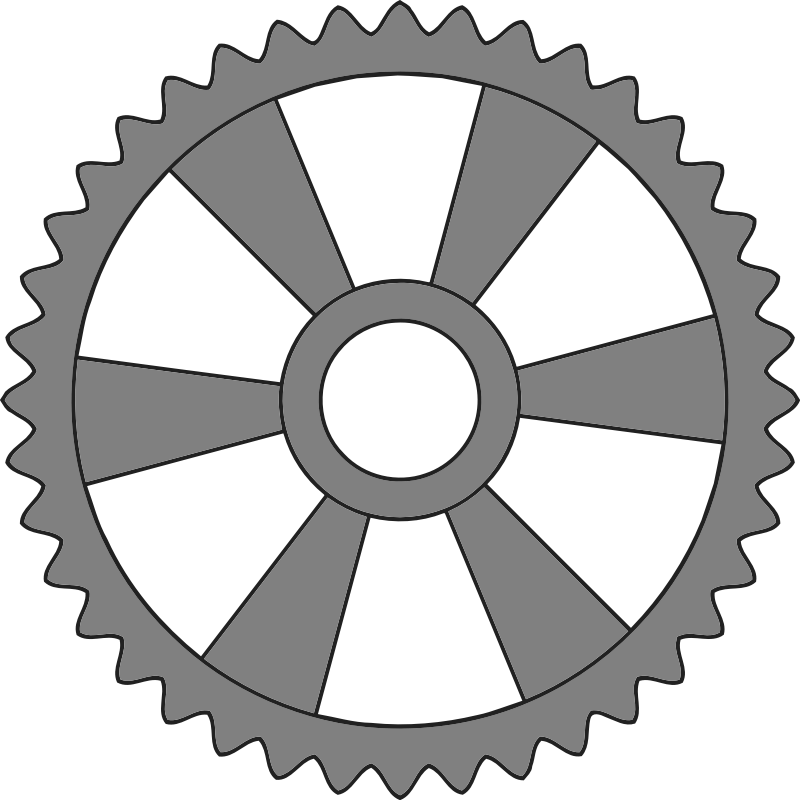 40-tooth gear with radial spokes