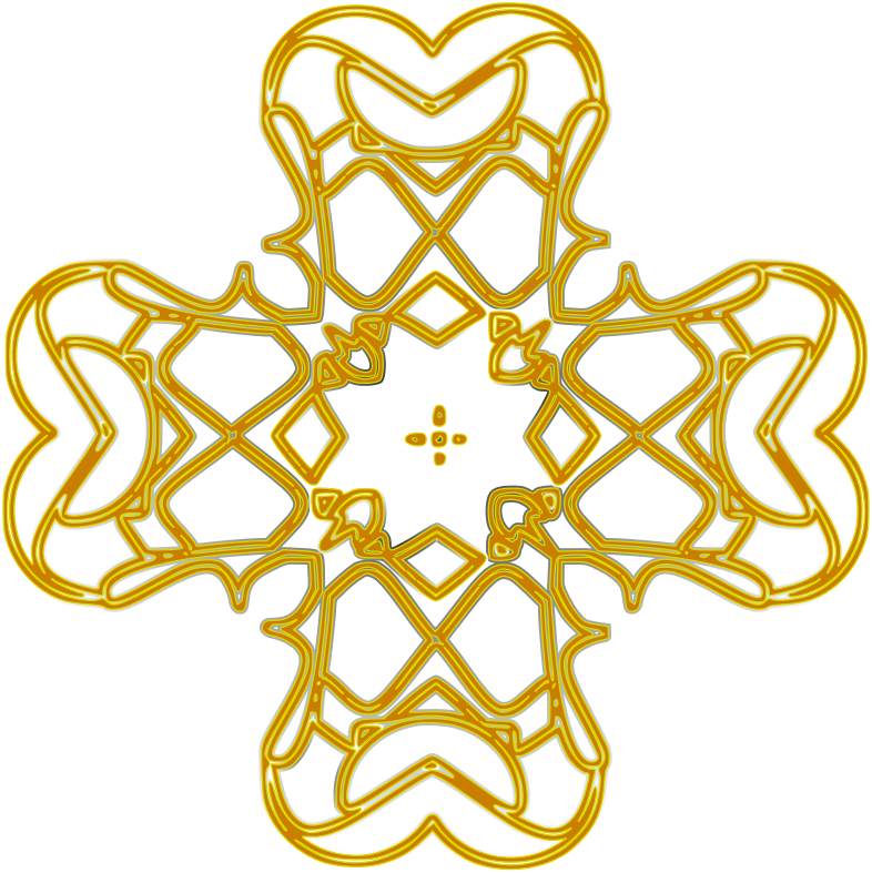 golden rounded cross outline