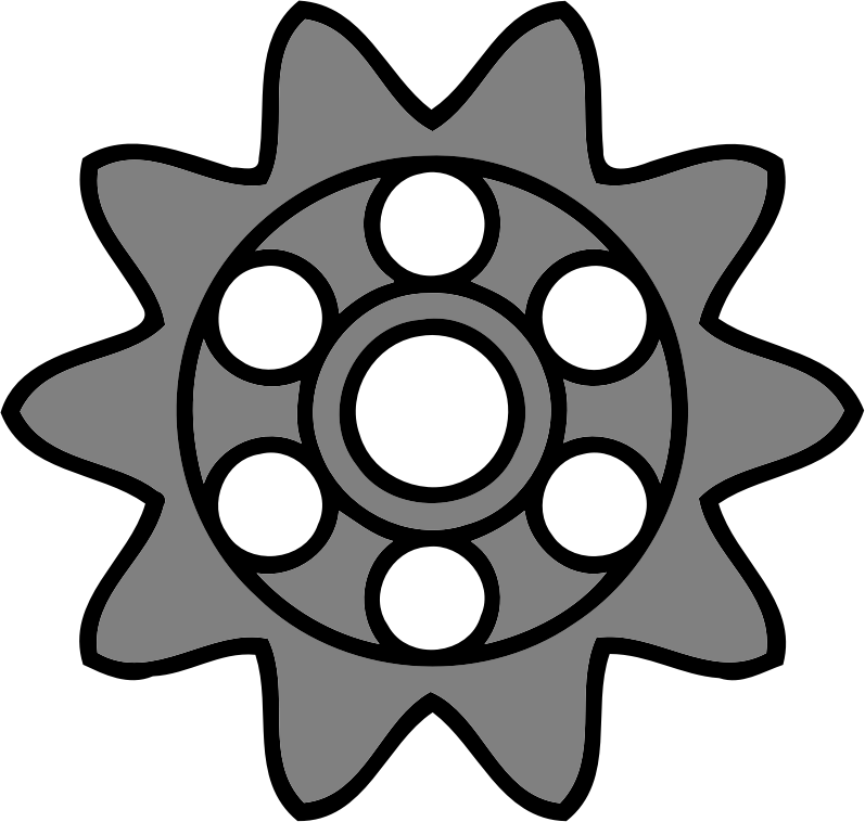 10-tooth gear with circular holes