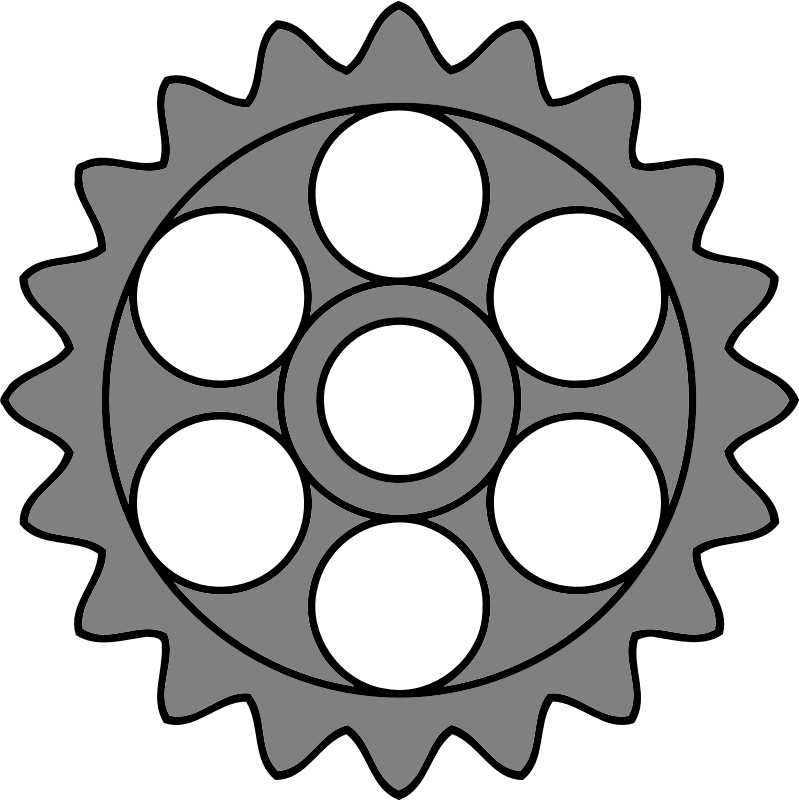 20-tooth gear with circular holes