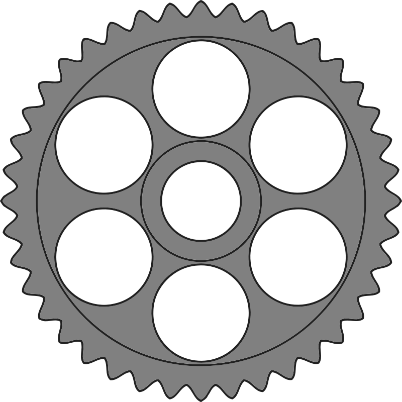 40-tooth gear with circular holes