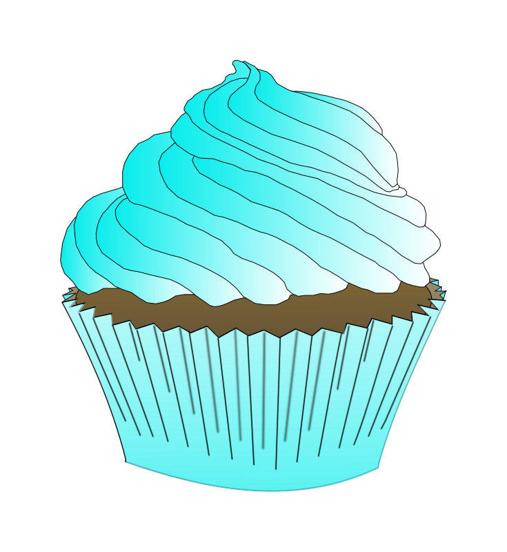 Chocolate Teal Cupcake