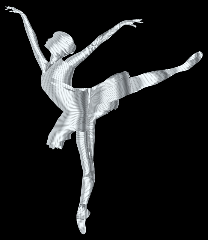 Silver Graceful Ballerina Silhouette - Openclipart