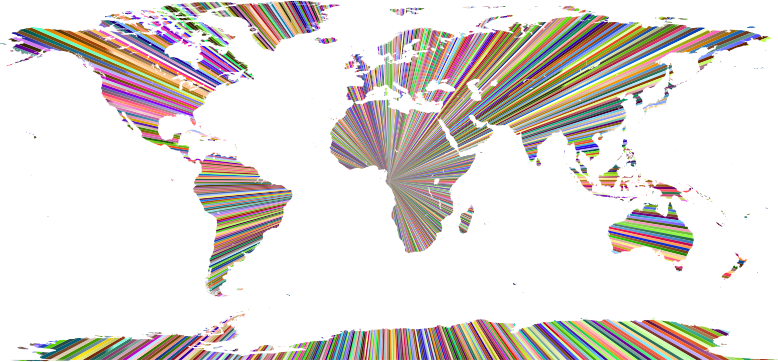 Prismatic Rays World Map