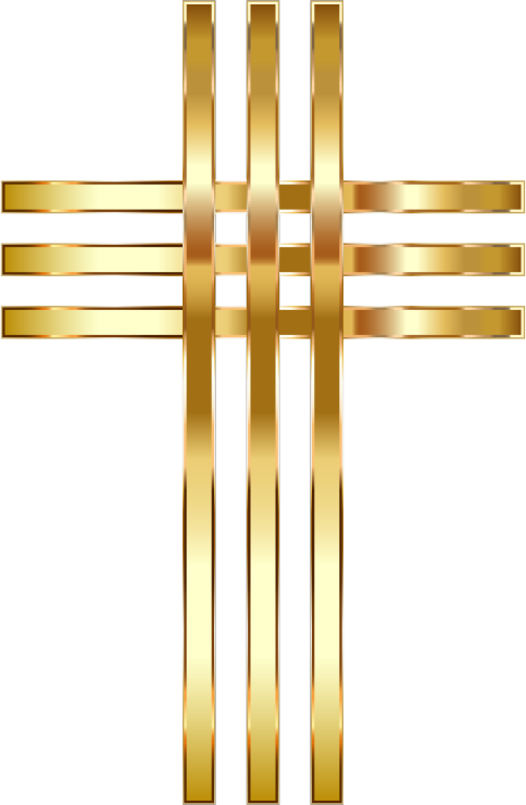 Stylized Golden Cross No Background