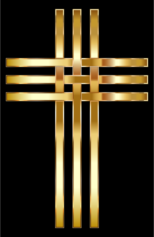 Interlocked Stylized Golden Cross