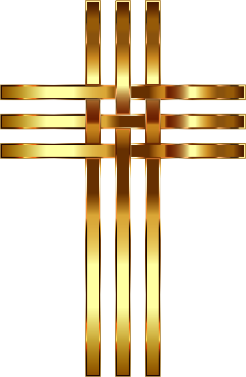 Interlocked Stylized Golden Cross Enhanced Contrast No Background