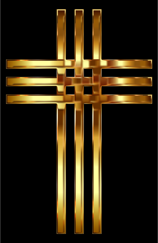 Interlocked Stylized Golden Cross Enhanced 2