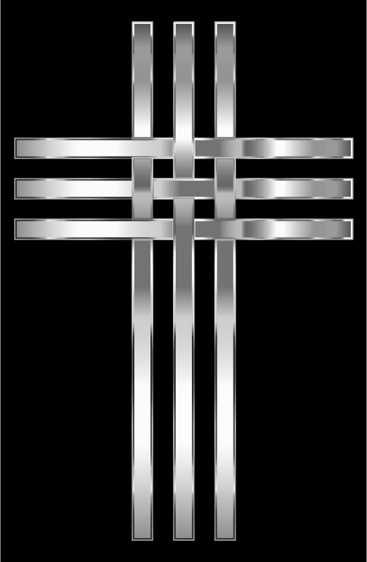 Interlocked Stylized Stainless Steel Cross