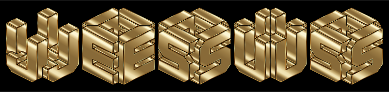 Gold 3D Isometric Jesus Typography