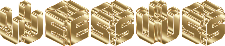 Gold 3D Isometric Jesus Typography No Background