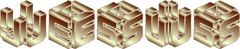 Gold 3D Isometric Jesus Typography 2 No Background