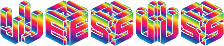 Prismatic 3D Isometric Jesus Typography No Background