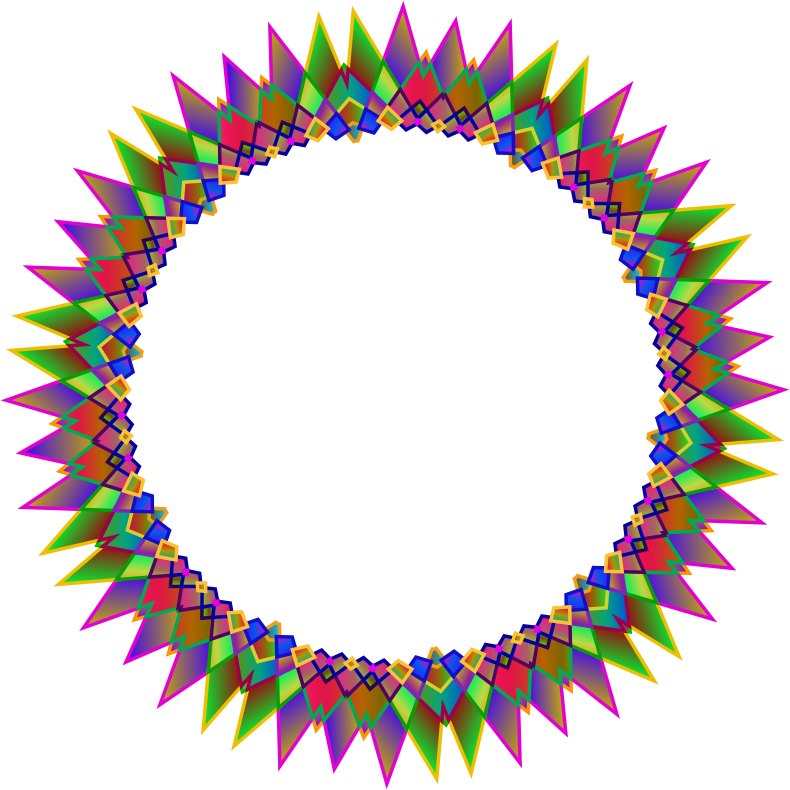 Prismatic MultiPoint Star Frame 2 - Openclipart