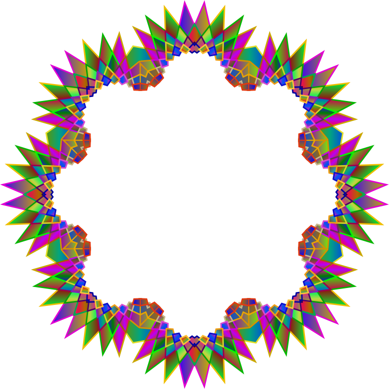 Prismatic MultiPoint Star Frame 3 - Openclipart
