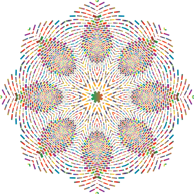 Prismatic Geometric Mandala No Background