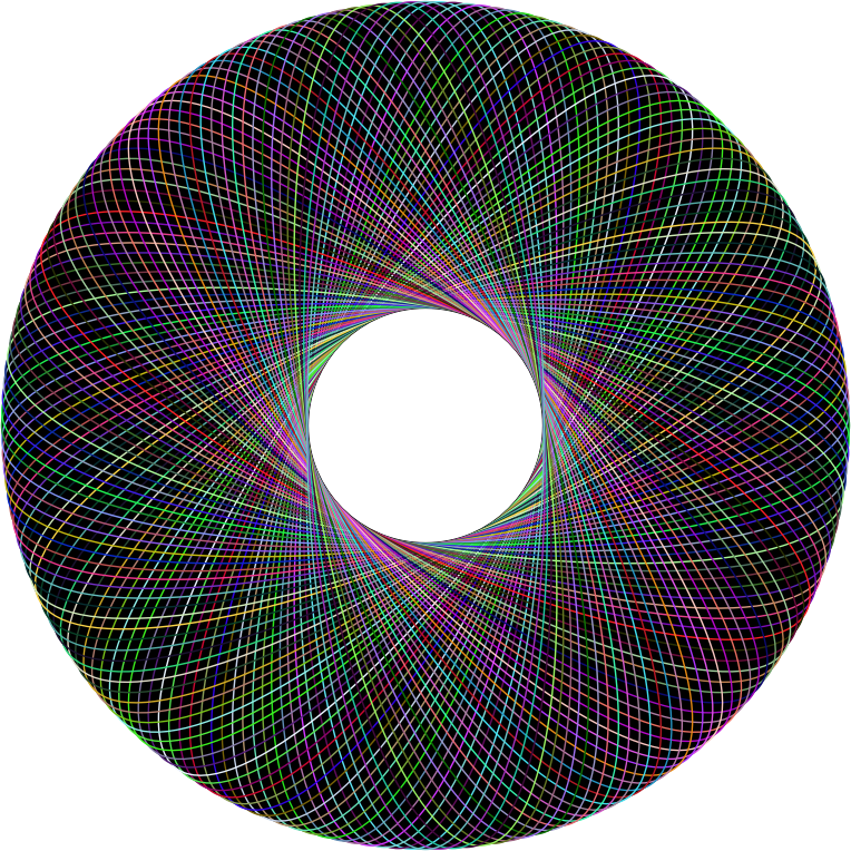 Prismatic Geometric Line Art Torus